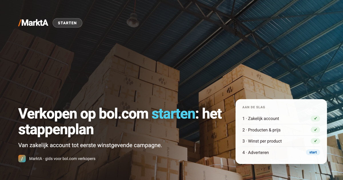 Gestapelde kartonnen dozen in een magazijn — starten met verkopen op bol.com